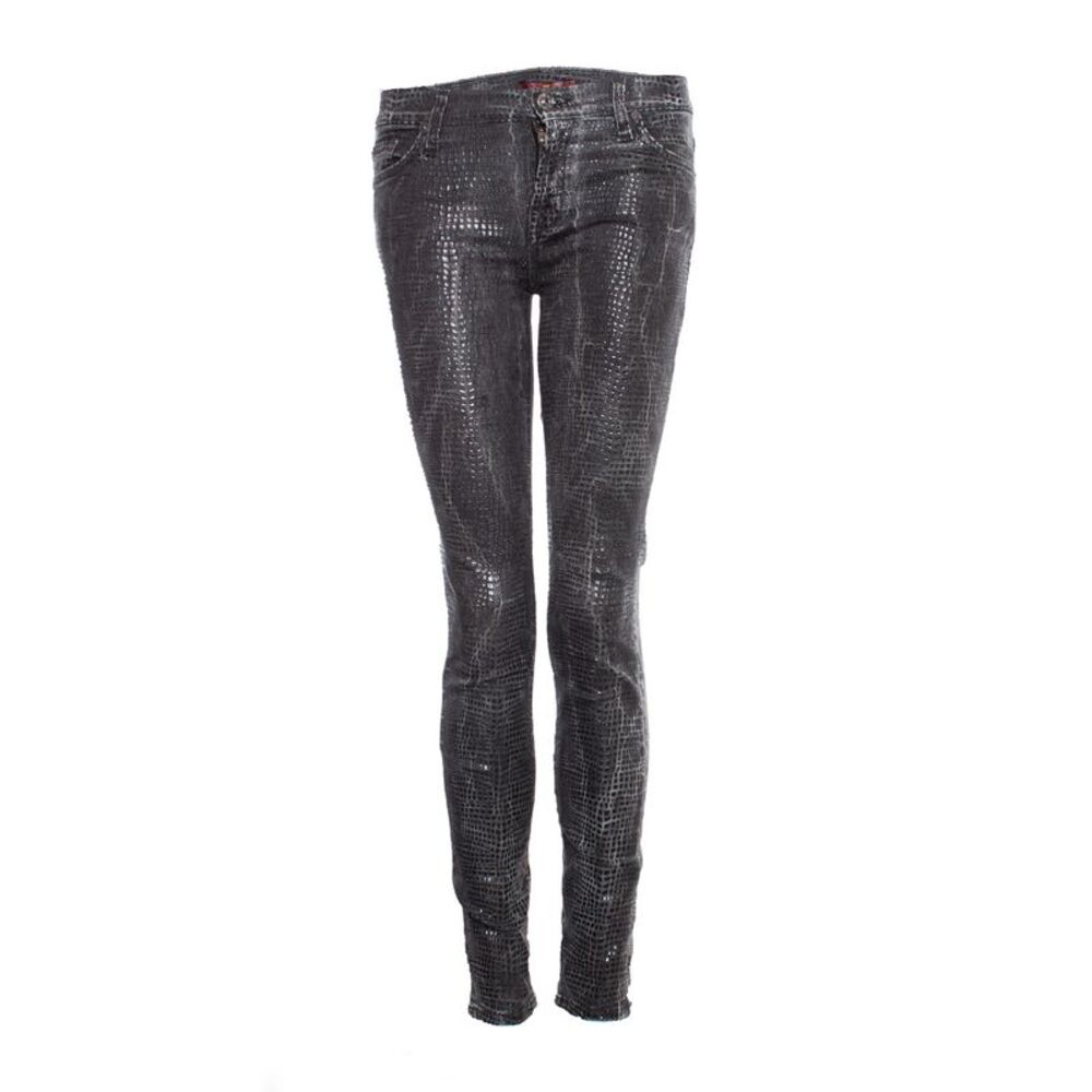 Seven for all mankind jeans with shiny lizard print.